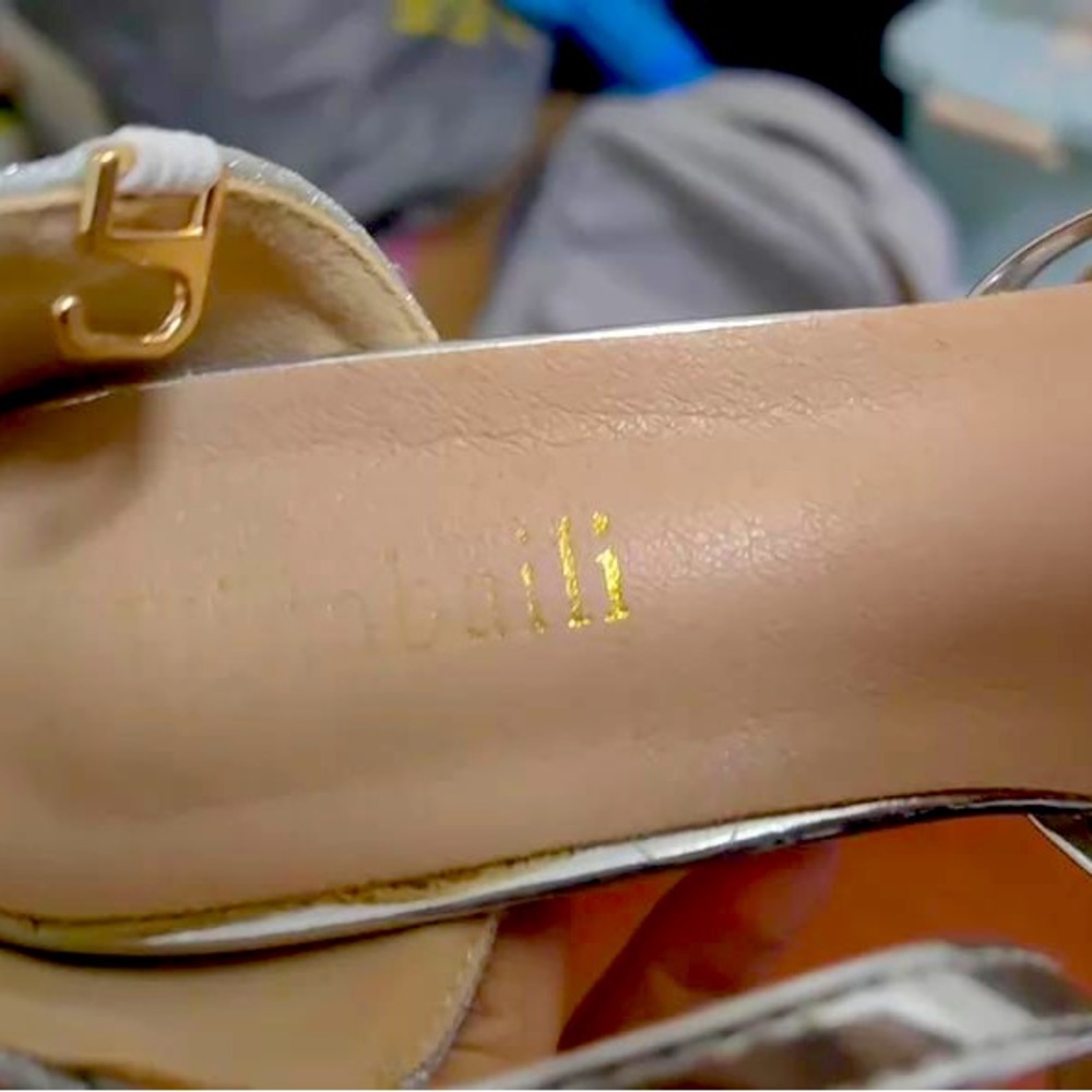 Silver Heeled Sandals • Size 36